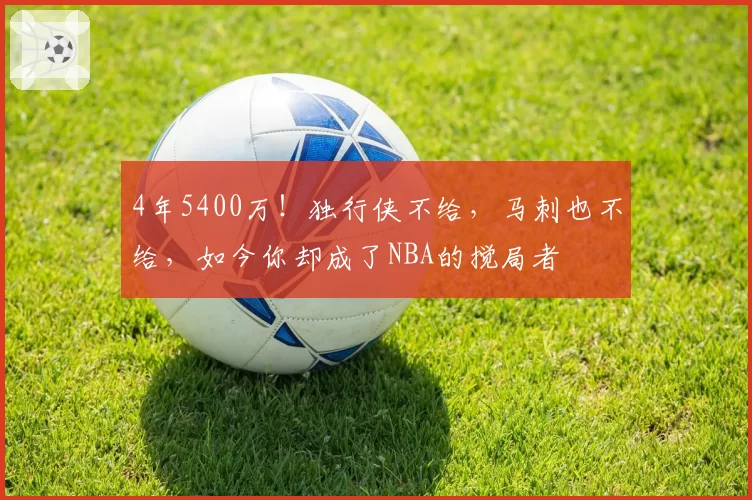 4年5400万!独行侠不给,马刺也不给,如今你却成了NBA的搅局者