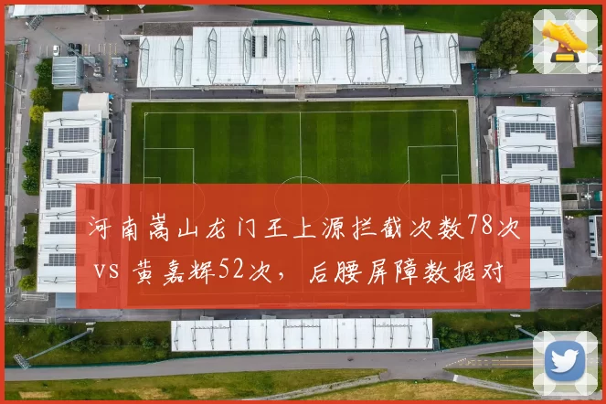 河南嵩山龙门王上源拦截次数78次 vs 黄嘉辉52次，后腰屏障数据对比